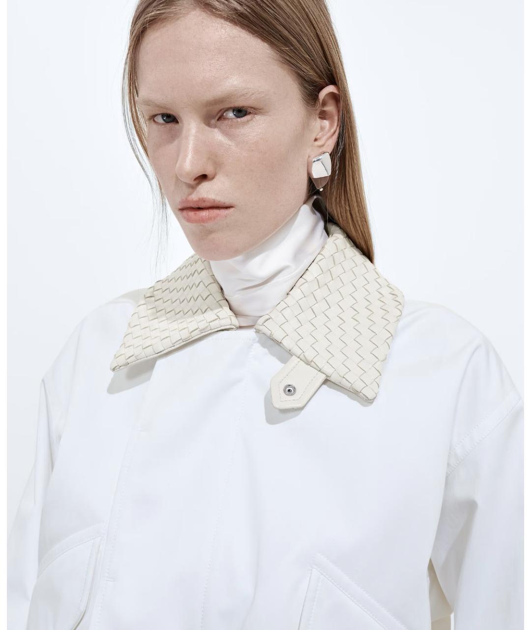 BOTTEGA VENETA Белая хлопковая куртка, фото 5