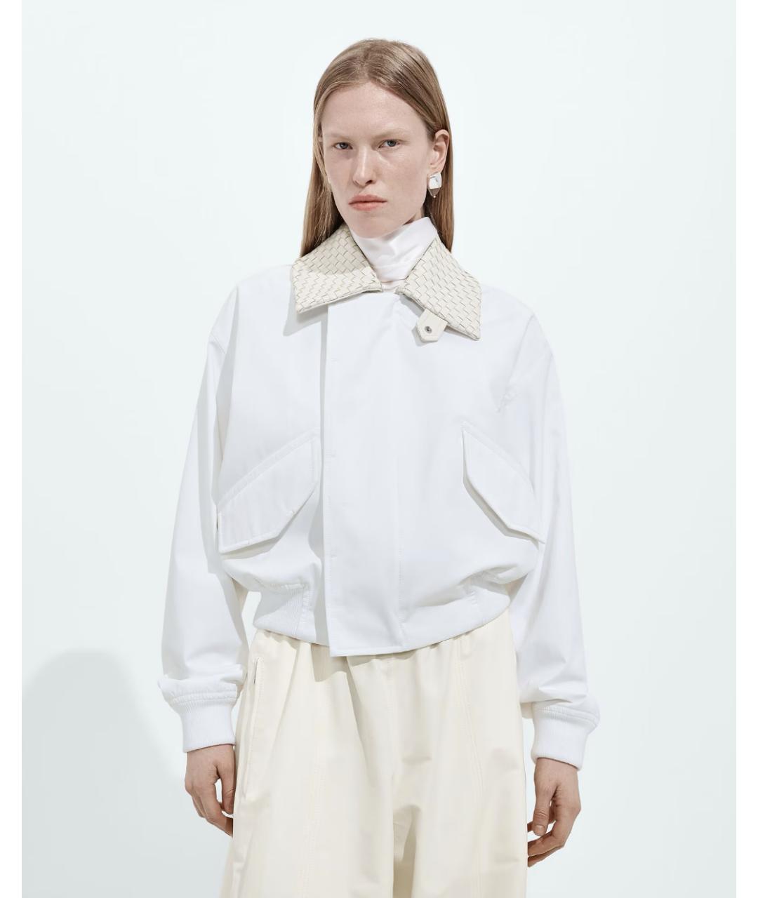 BOTTEGA VENETA Белая хлопковая куртка, фото 2