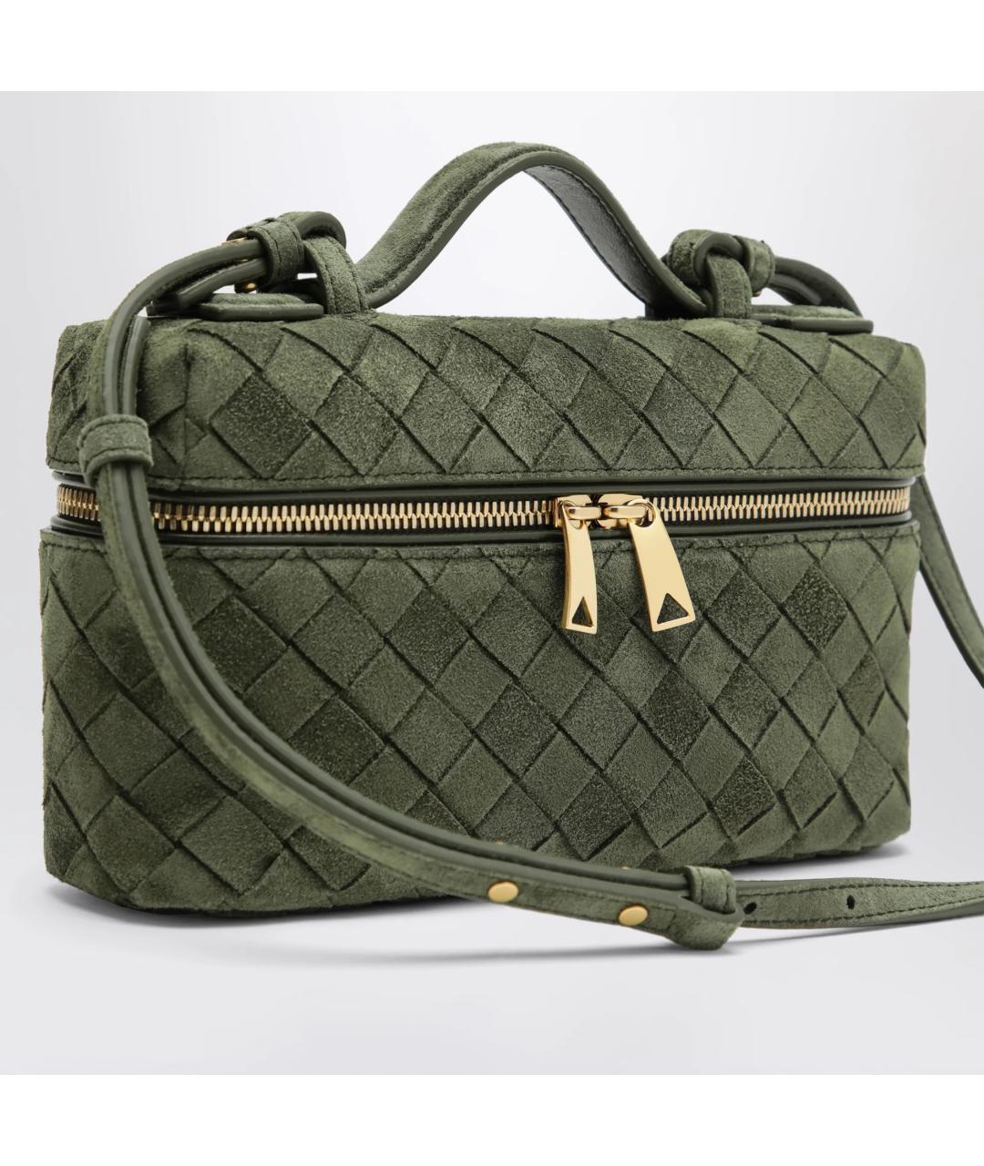 BOTTEGA VENETA Зеленая замшевая сумка через плечо, фото 5