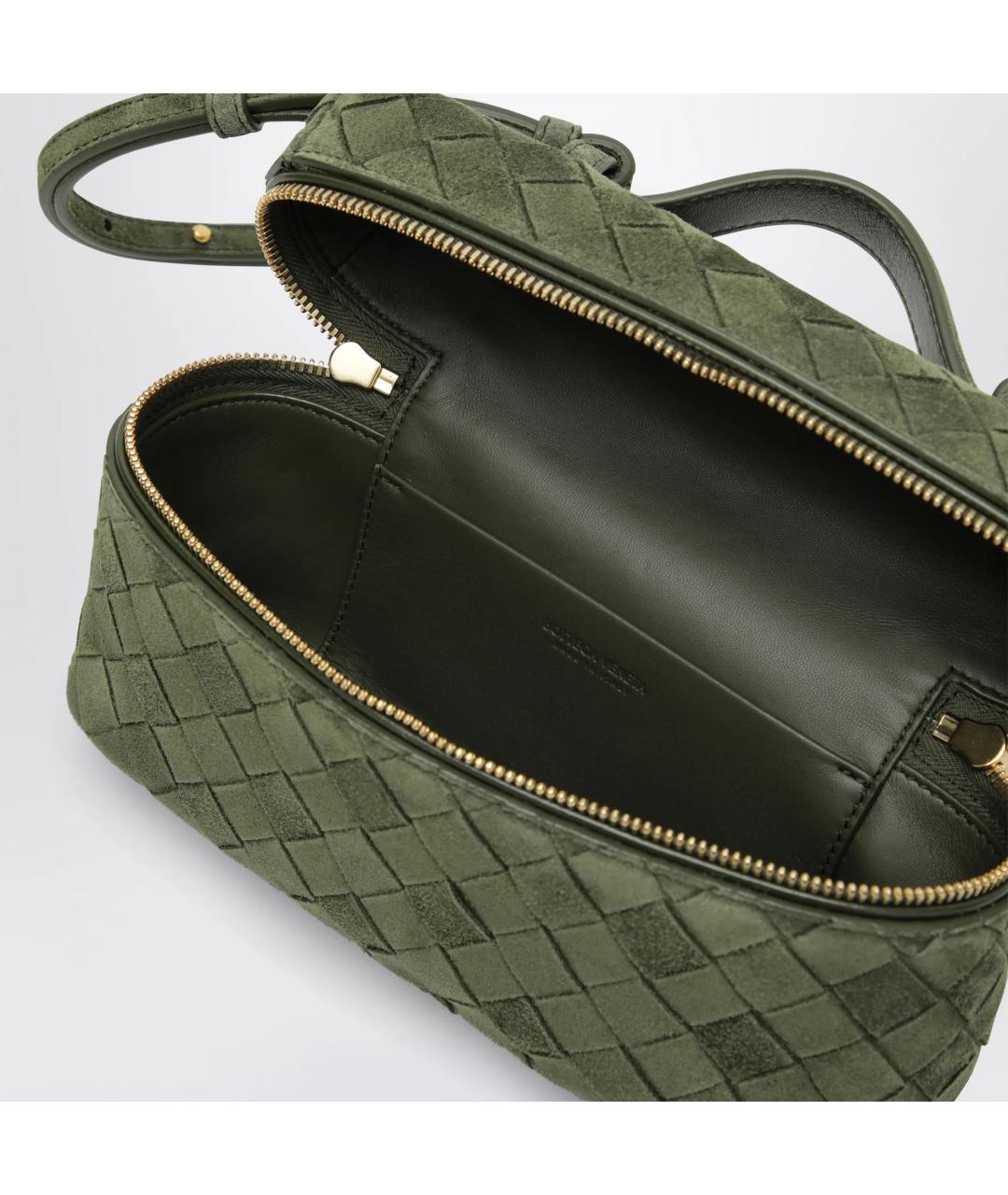 BOTTEGA VENETA Зеленая замшевая сумка через плечо, фото 4