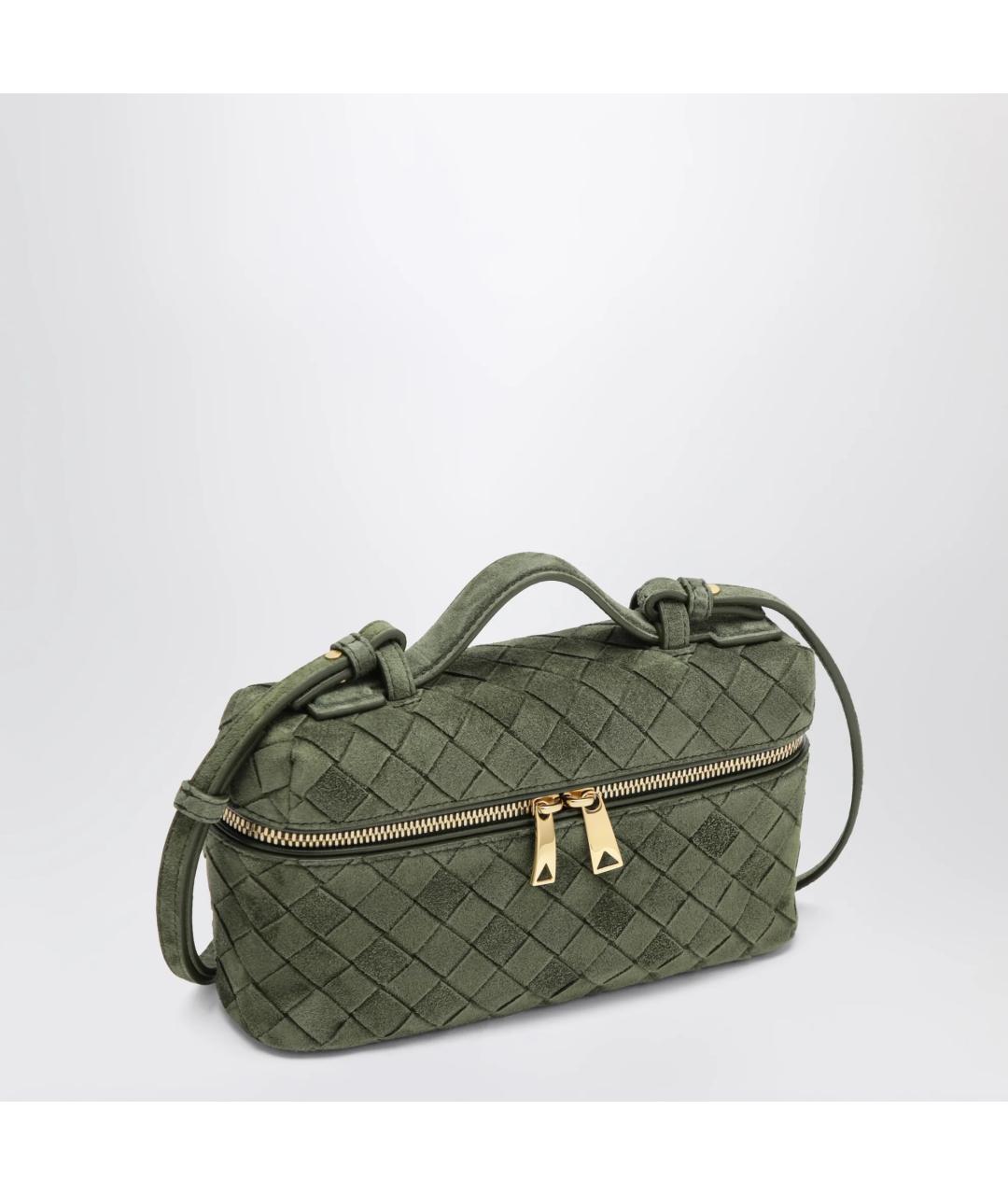 BOTTEGA VENETA Зеленая замшевая сумка через плечо, фото 2