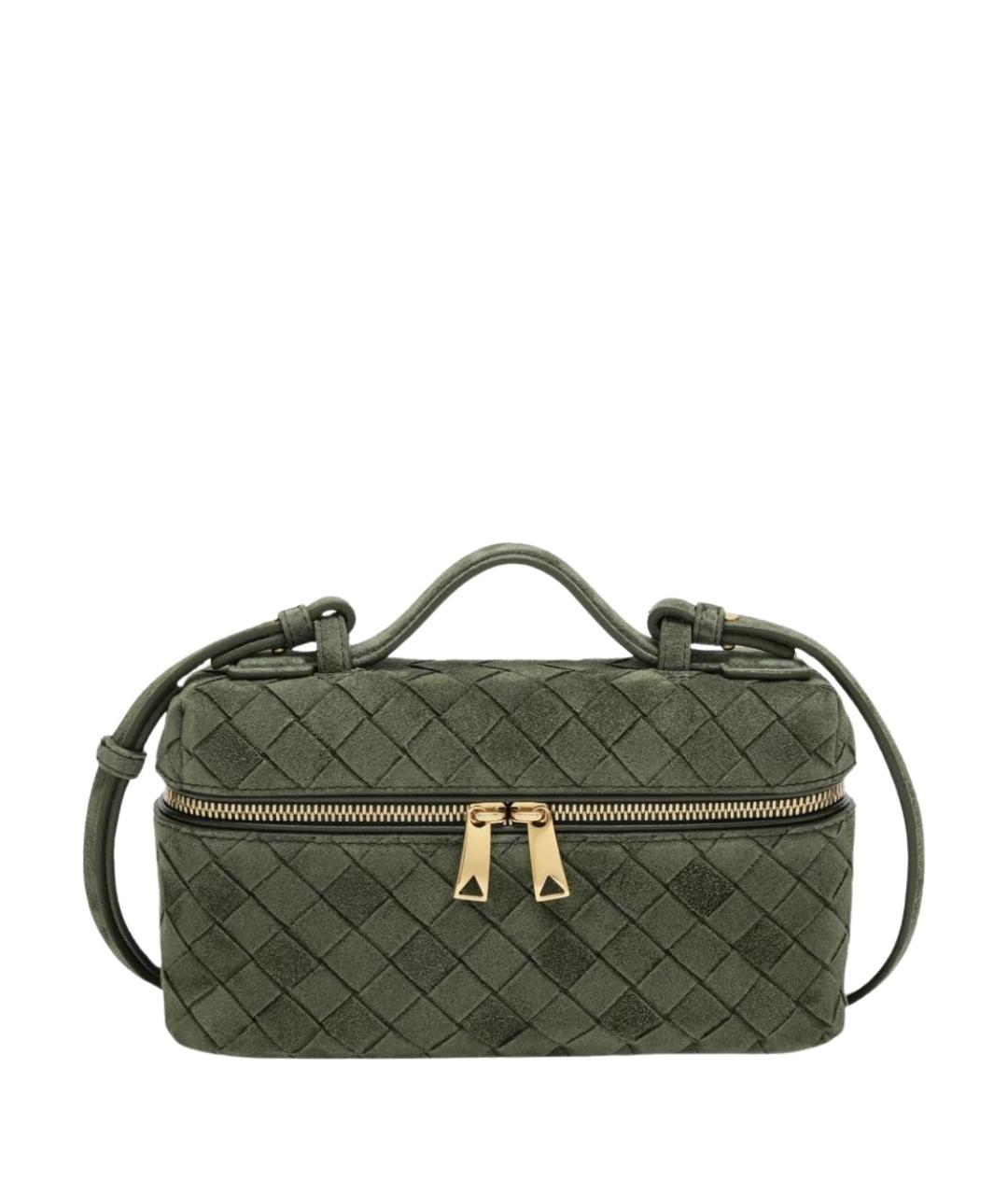 BOTTEGA VENETA Зеленая замшевая сумка через плечо, фото 1