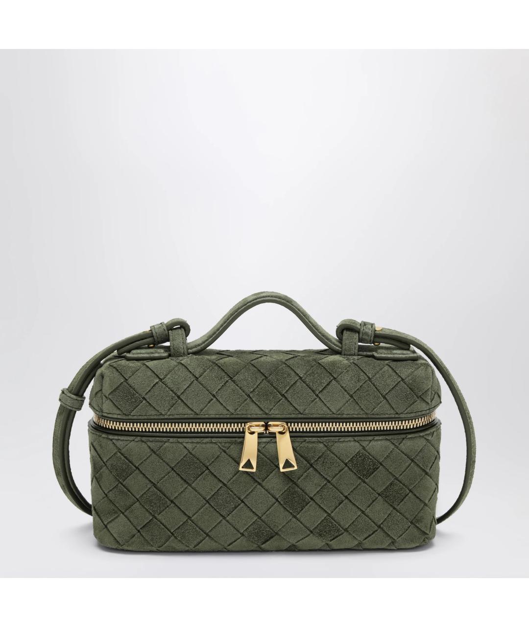 BOTTEGA VENETA Зеленая замшевая сумка через плечо, фото 6