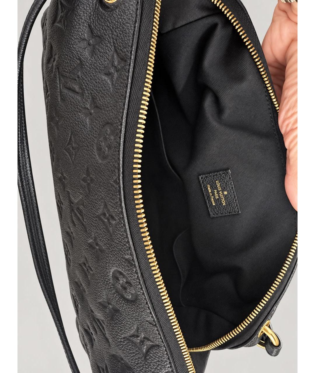 LOUIS VUITTON Черная кожаная сумка через плечо, фото 3