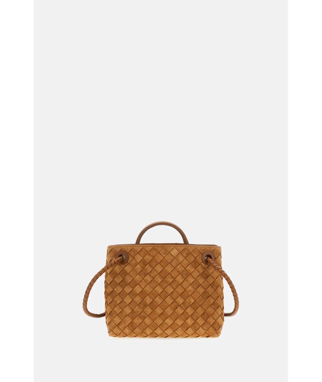 BOTTEGA VENETA Коричневая замшевая сумка с короткими ручками, фото 3