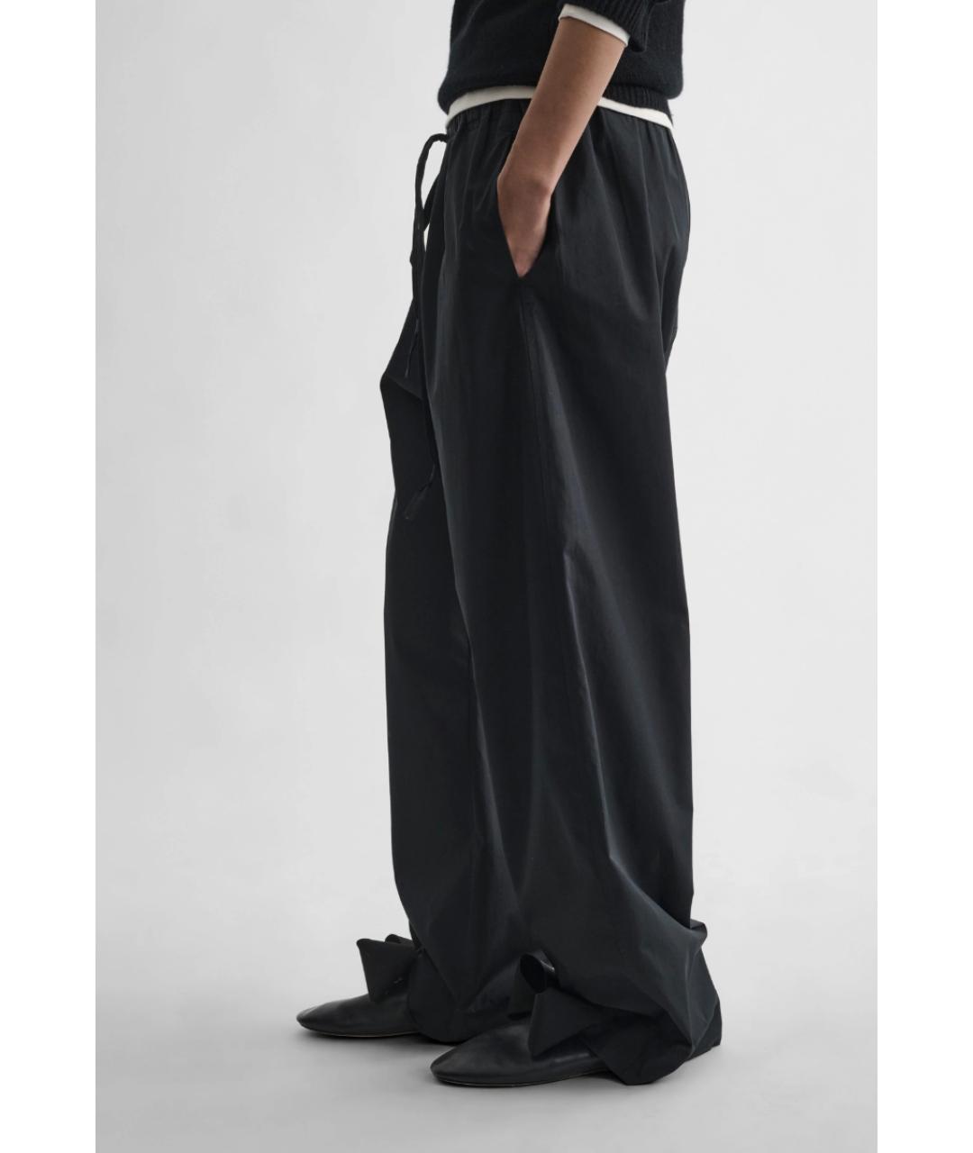 PHOEBE PHILO Черные хлопковые прямые брюки, фото 5