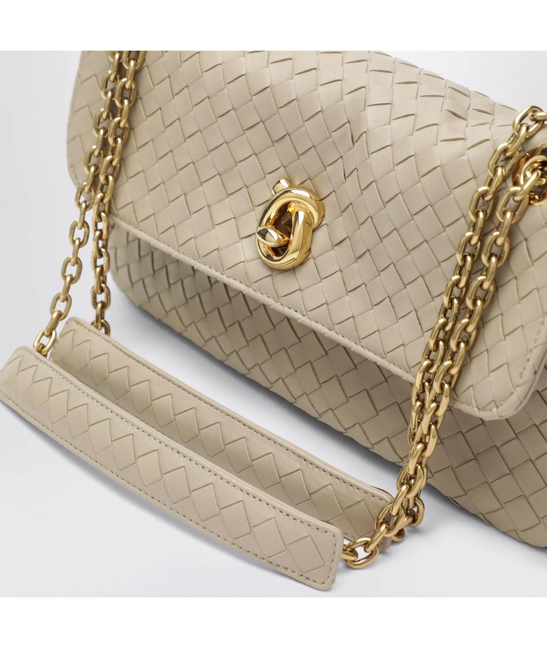 BOTTEGA VENETA Бежевая кожаная сумка через плечо, фото 5