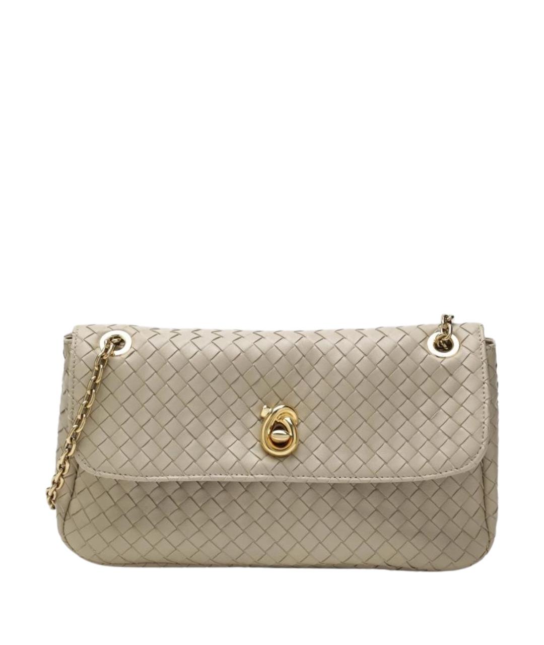 BOTTEGA VENETA Бежевая кожаная сумка через плечо, фото 1