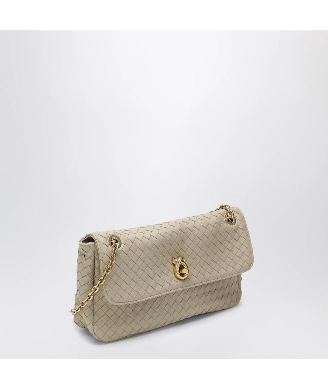 BOTTEGA VENETA Бежевая кожаная сумка через плечо, фото 2