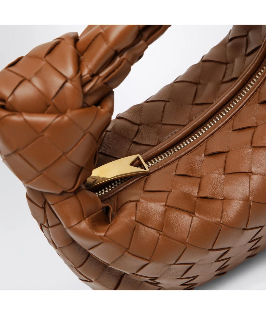 BOTTEGA VENETA Коричневая кожаная сумка с короткими ручками, фото 5