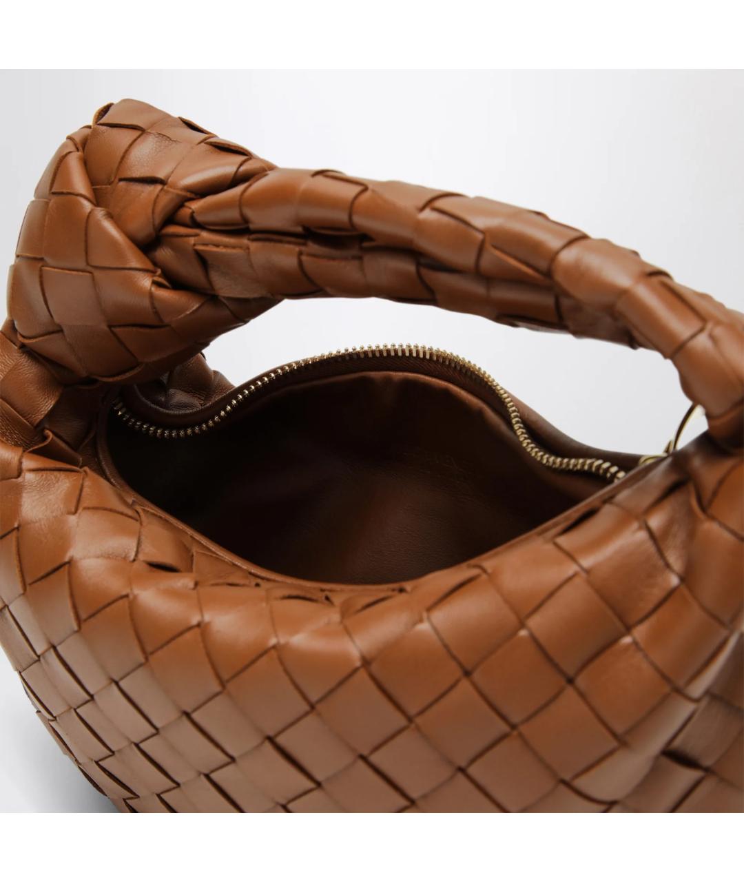 BOTTEGA VENETA Коричневая кожаная сумка с короткими ручками, фото 4