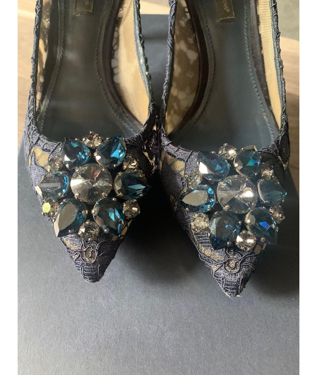 DOLCE&GABBANA Темно-синие текстильные туфли, фото 7