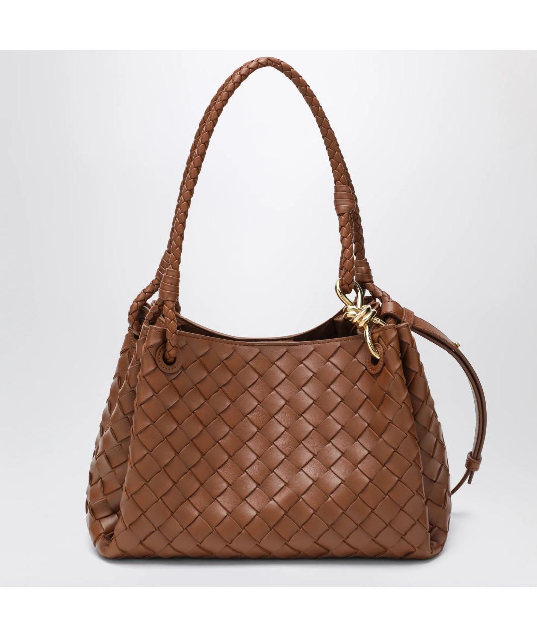 BOTTEGA VENETA Коричневая кожаная сумка через плечо, фото 6