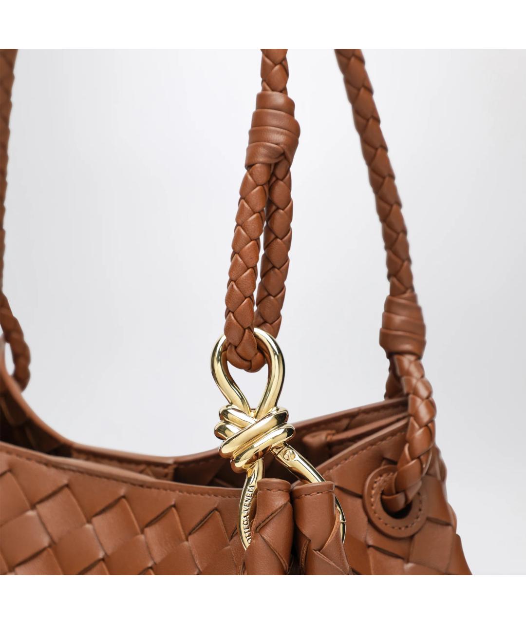 BOTTEGA VENETA Коричневая кожаная сумка через плечо, фото 5