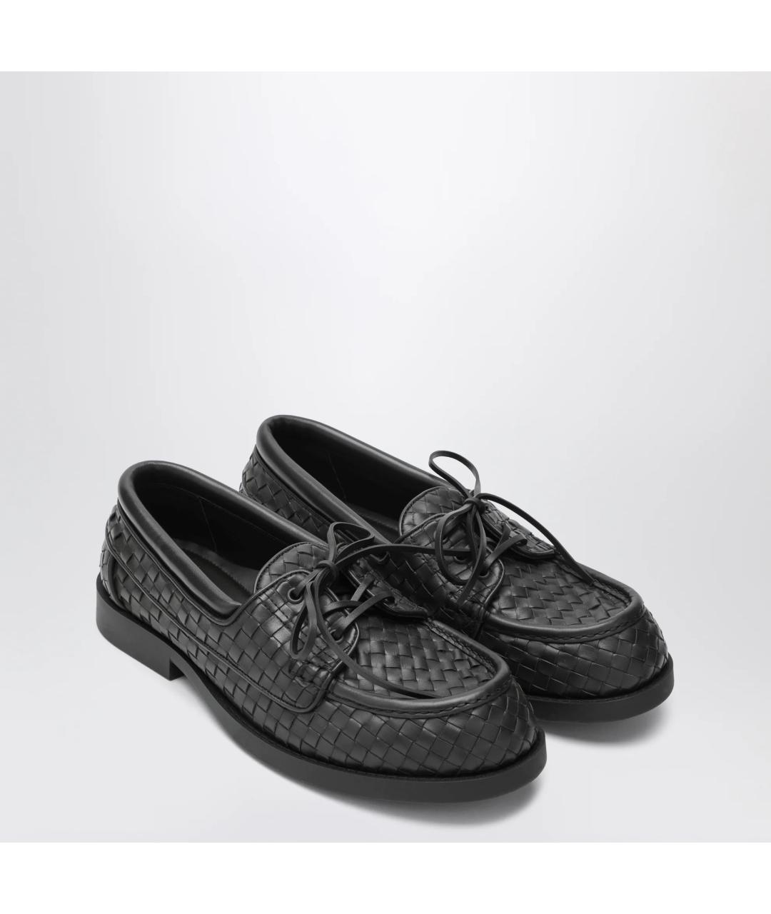 BOTTEGA VENETA Коричневые кожаные низкие ботинки, фото 2