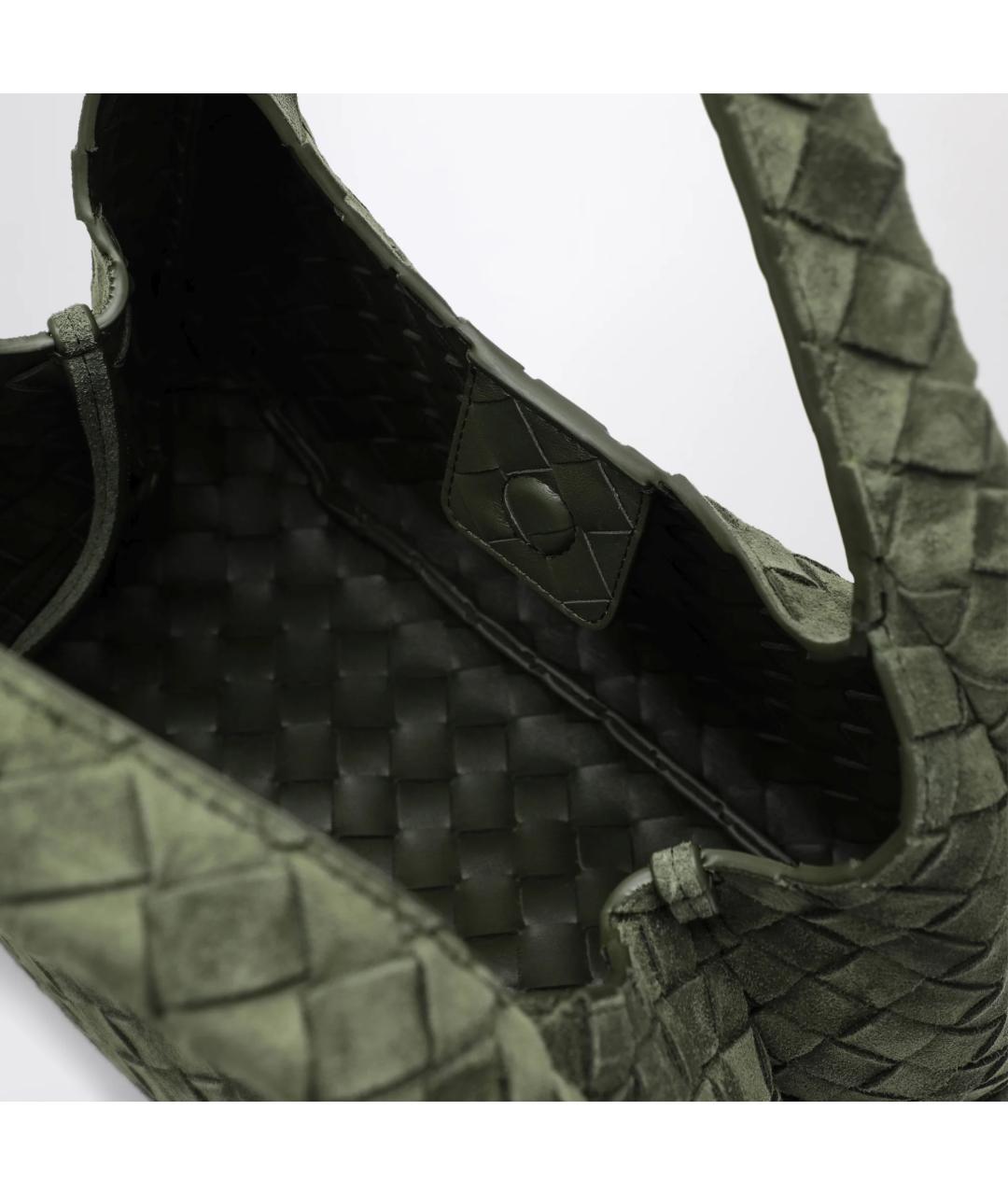 BOTTEGA VENETA Зеленая замшевая сумка через плечо, фото 4