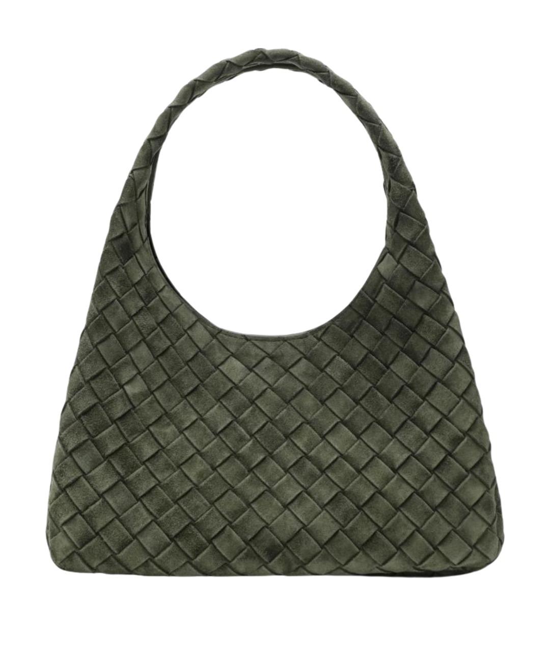 BOTTEGA VENETA Зеленая замшевая сумка через плечо, фото 1