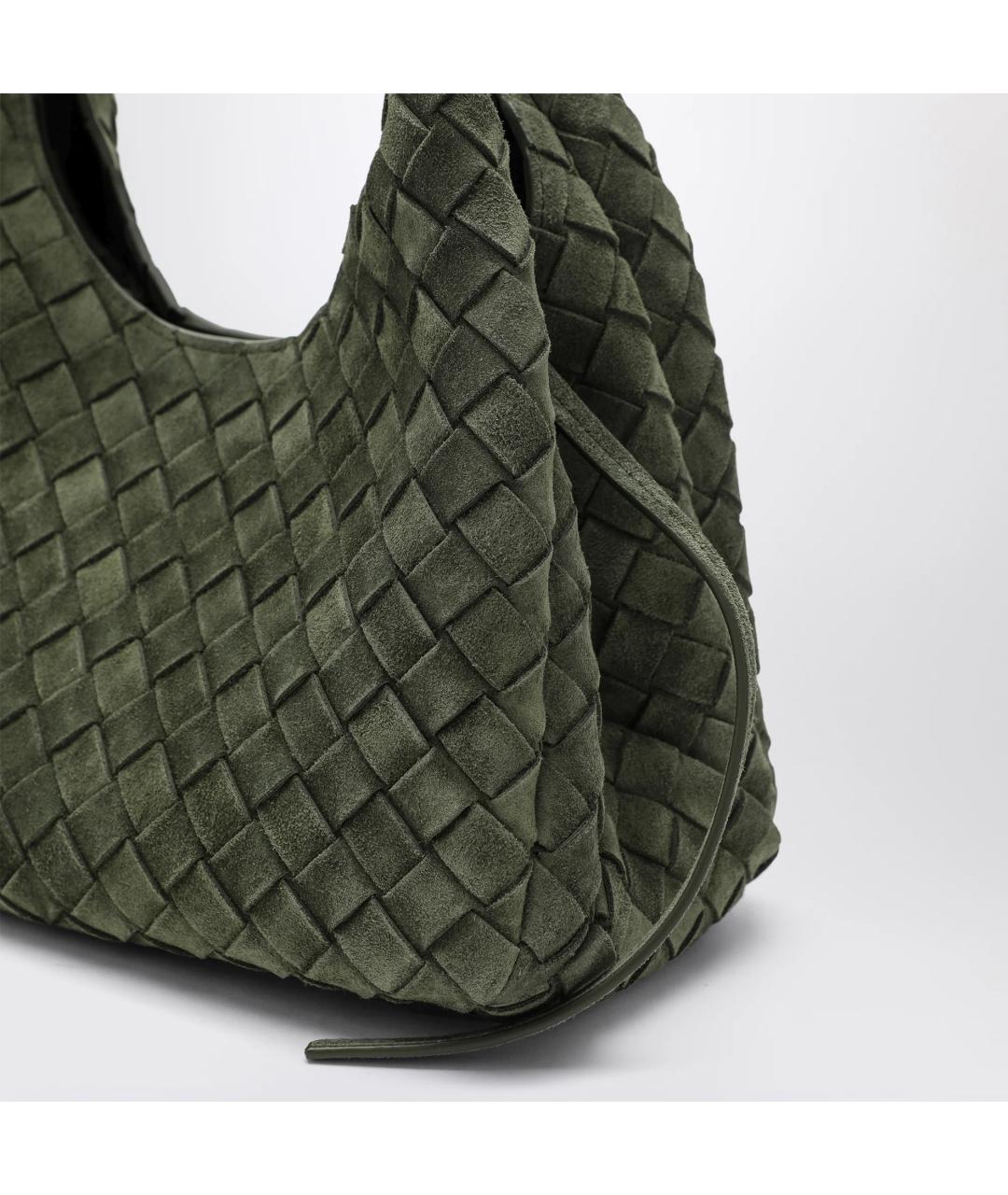 BOTTEGA VENETA Зеленая замшевая сумка через плечо, фото 5