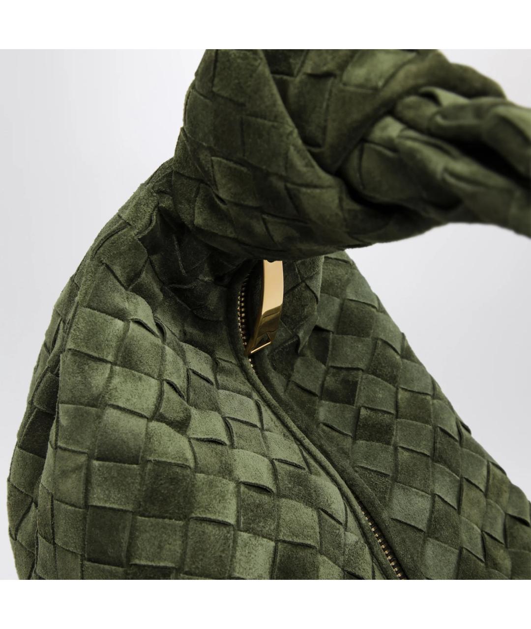 BOTTEGA VENETA Зеленая замшевая сумка через плечо, фото 5