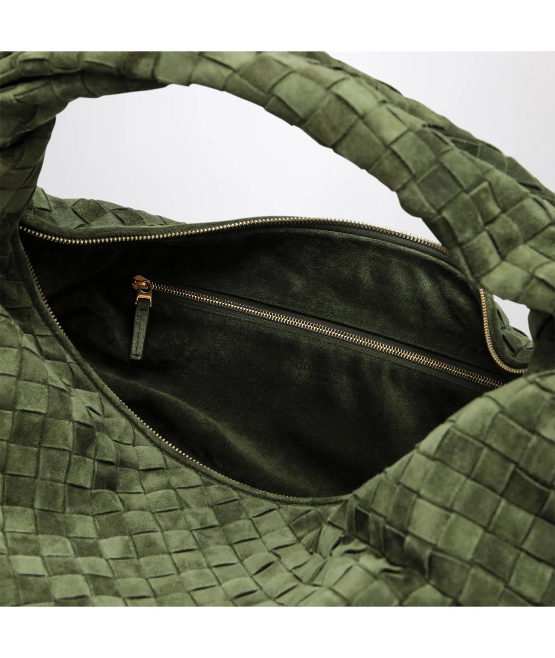 BOTTEGA VENETA Зеленая замшевая сумка через плечо, фото 4