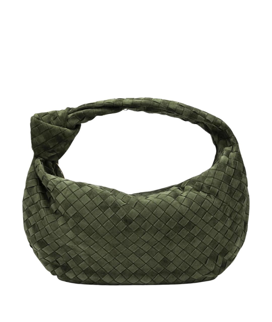 BOTTEGA VENETA Зеленая замшевая сумка через плечо, фото 1