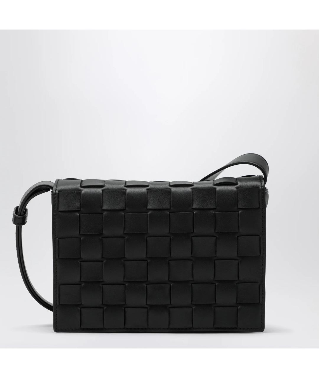 BOTTEGA VENETA Черная кожаная сумка через плечо, фото 6