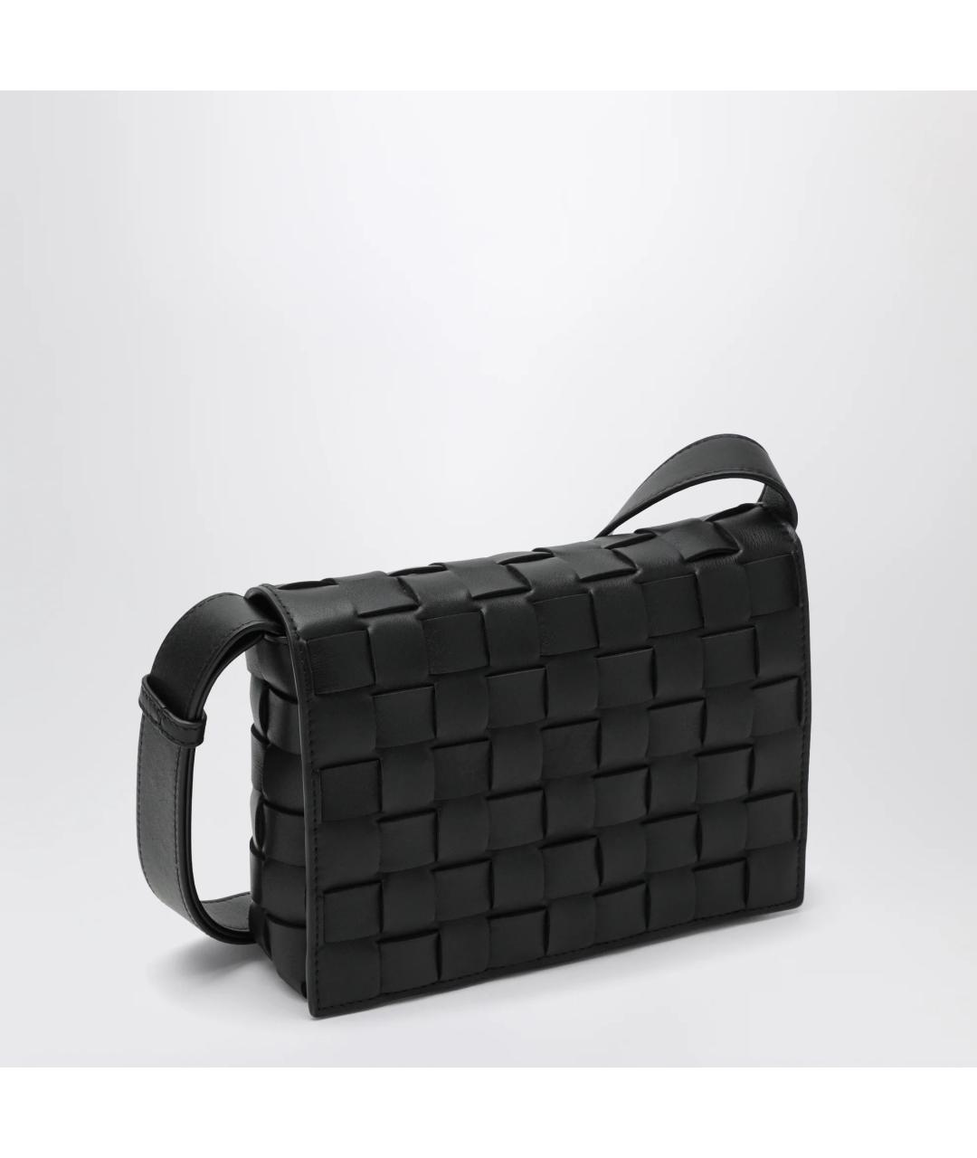 BOTTEGA VENETA Черная кожаная сумка через плечо, фото 2