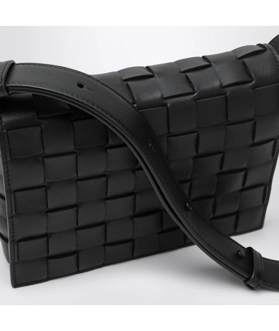 BOTTEGA VENETA Черная кожаная сумка через плечо, фото 5