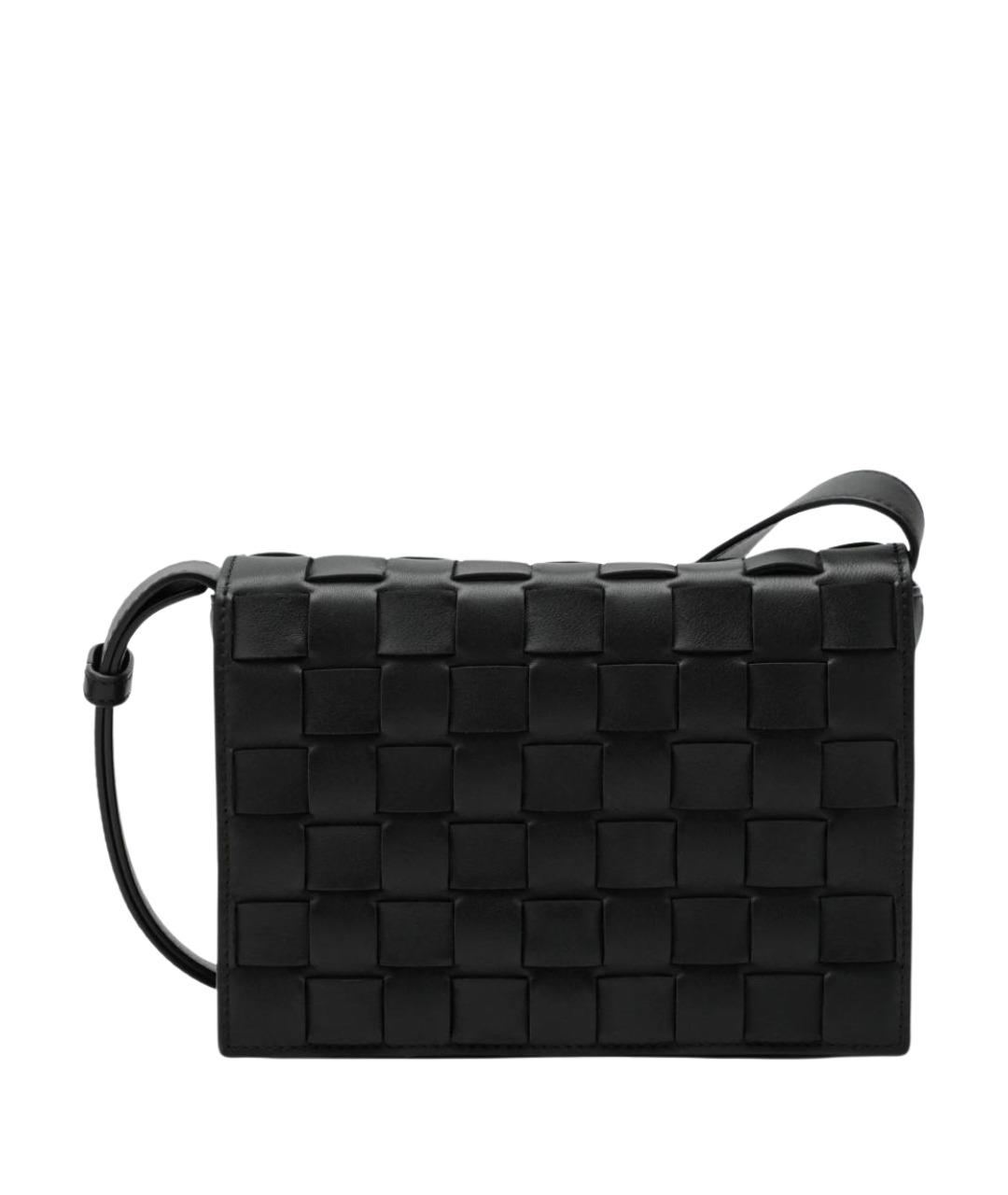 BOTTEGA VENETA Черная кожаная сумка через плечо, фото 1