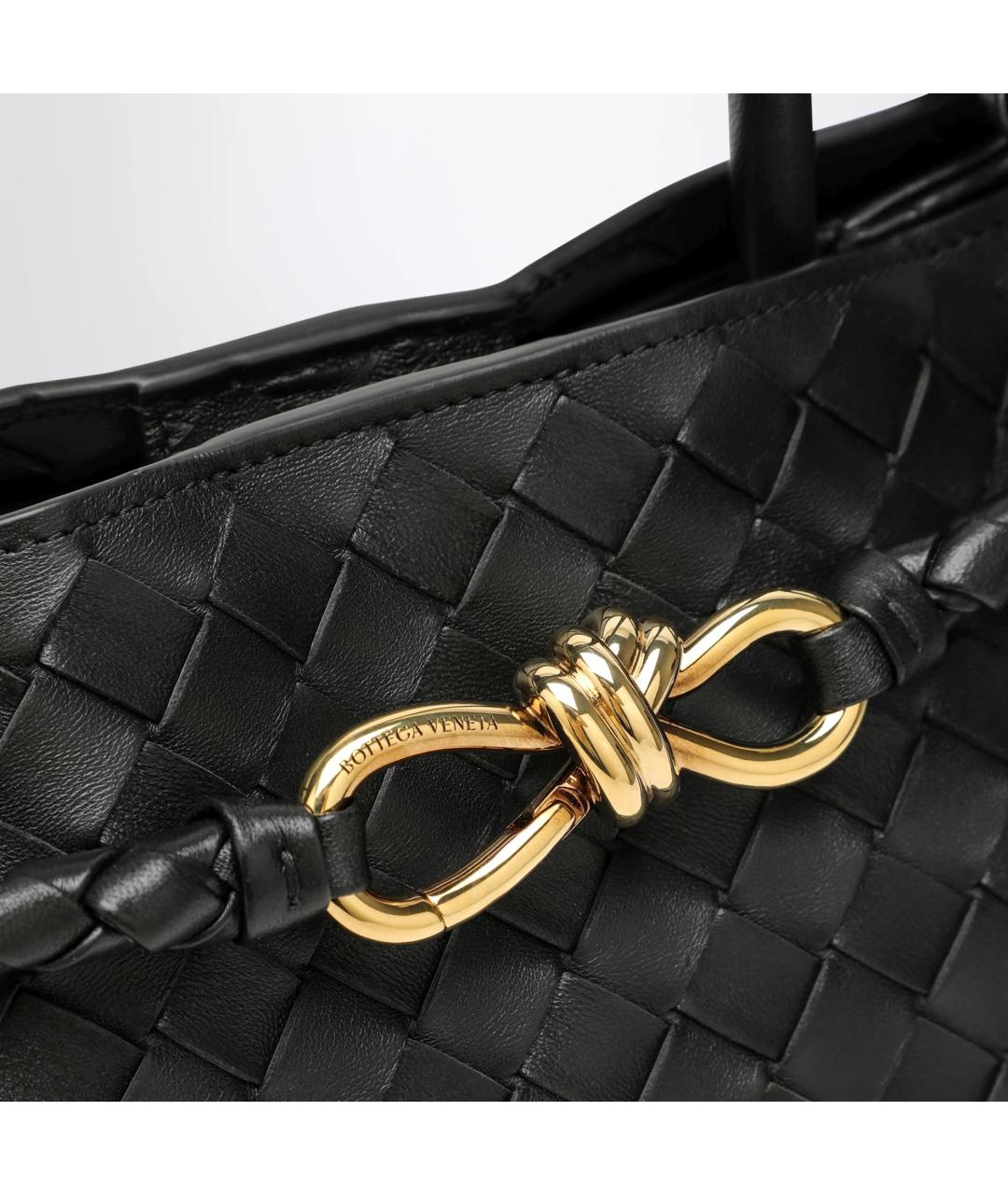 BOTTEGA VENETA Черная кожаная сумка тоут, фото 5