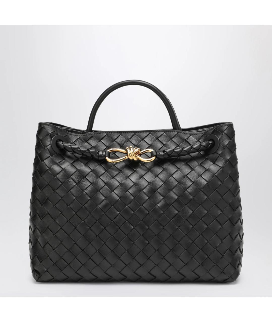 BOTTEGA VENETA Черная кожаная сумка тоут, фото 6
