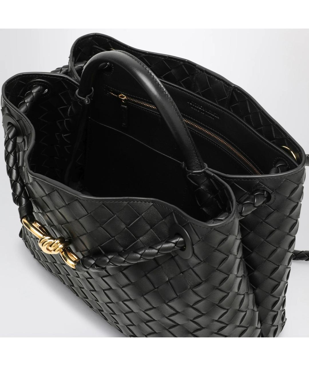 BOTTEGA VENETA Черная кожаная сумка тоут, фото 4