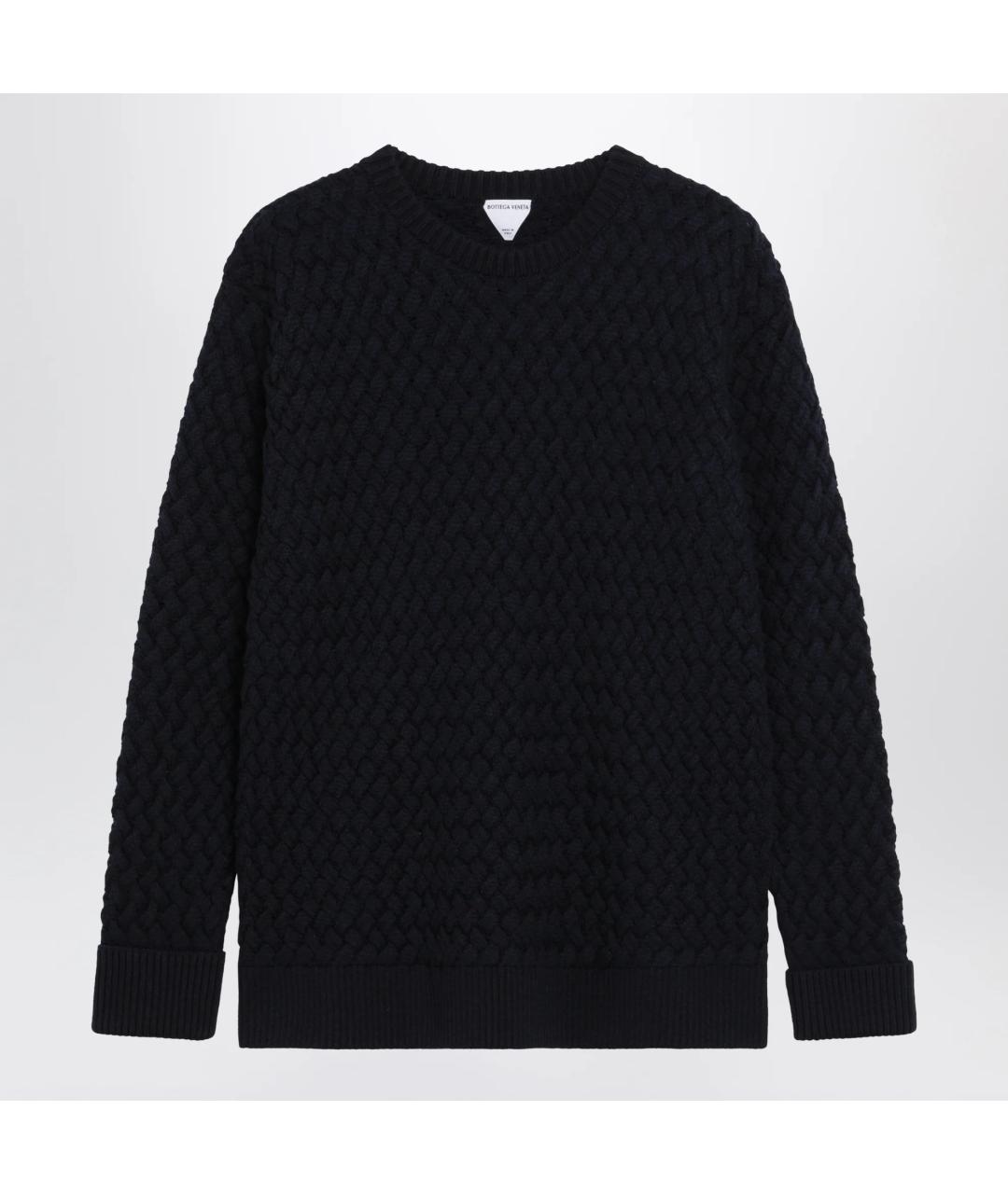 BOTTEGA VENETA Темно-синий шерстяной джемпер / свитер, фото 3