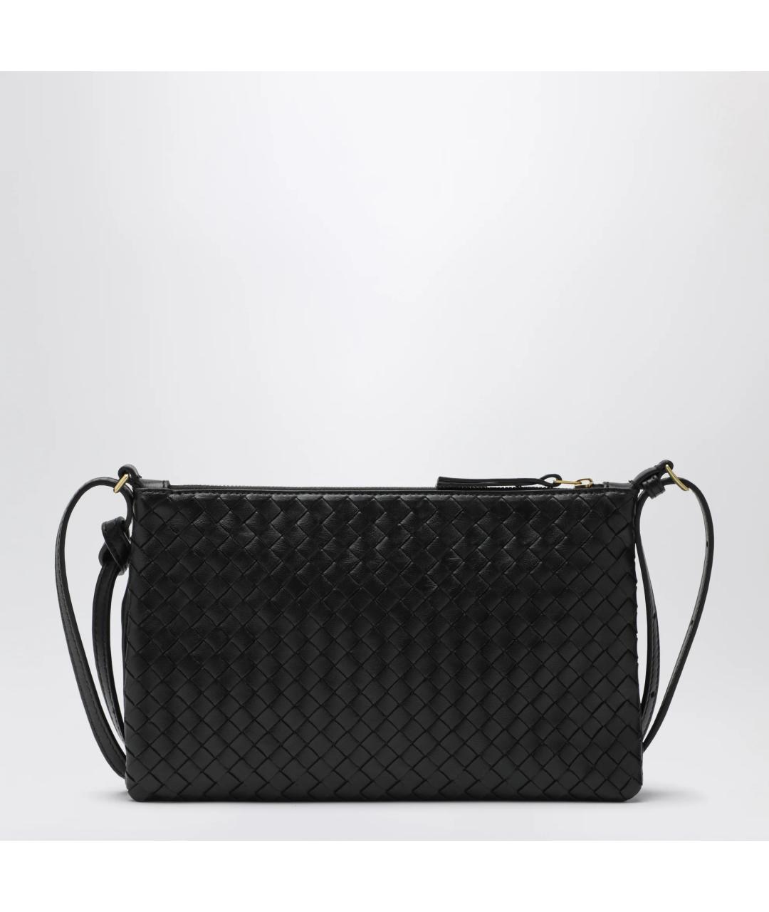 BOTTEGA VENETA Черная кожаная сумка через плечо, фото 3