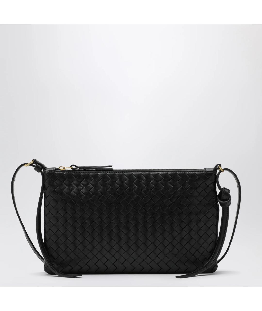 BOTTEGA VENETA Черная кожаная сумка через плечо, фото 6