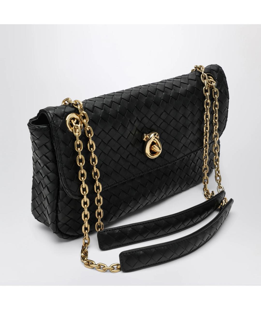 BOTTEGA VENETA Черная кожаная сумка через плечо, фото 5