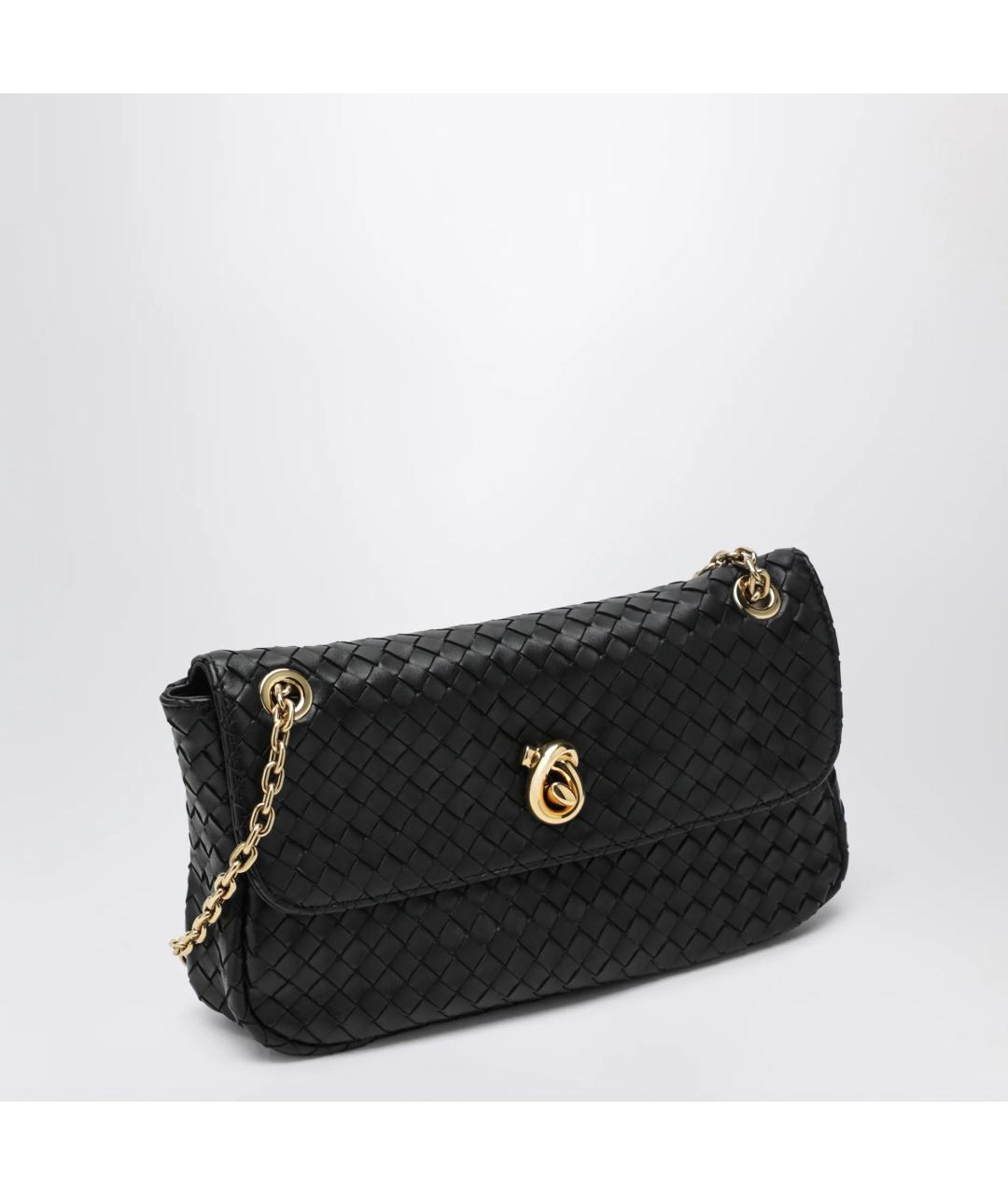 BOTTEGA VENETA Черная кожаная сумка через плечо, фото 2