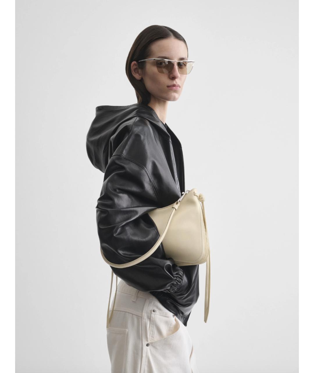 PHOEBE PHILO Белая кожаная сумка через плечо, фото 4