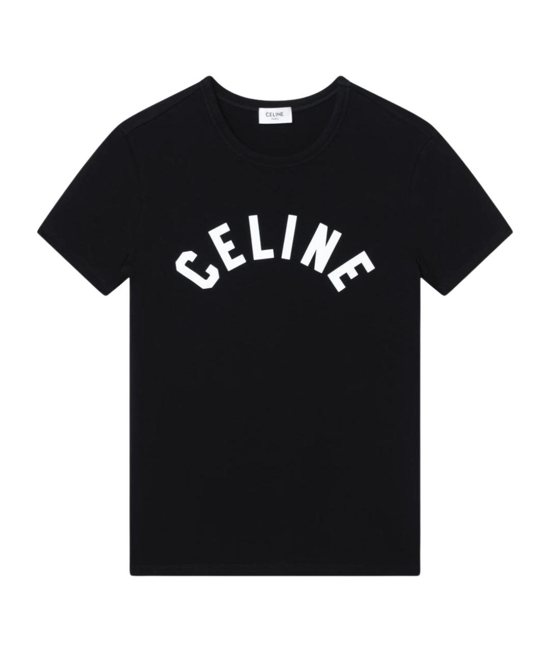 CELINE Черная хлопковая футболка, фото 1