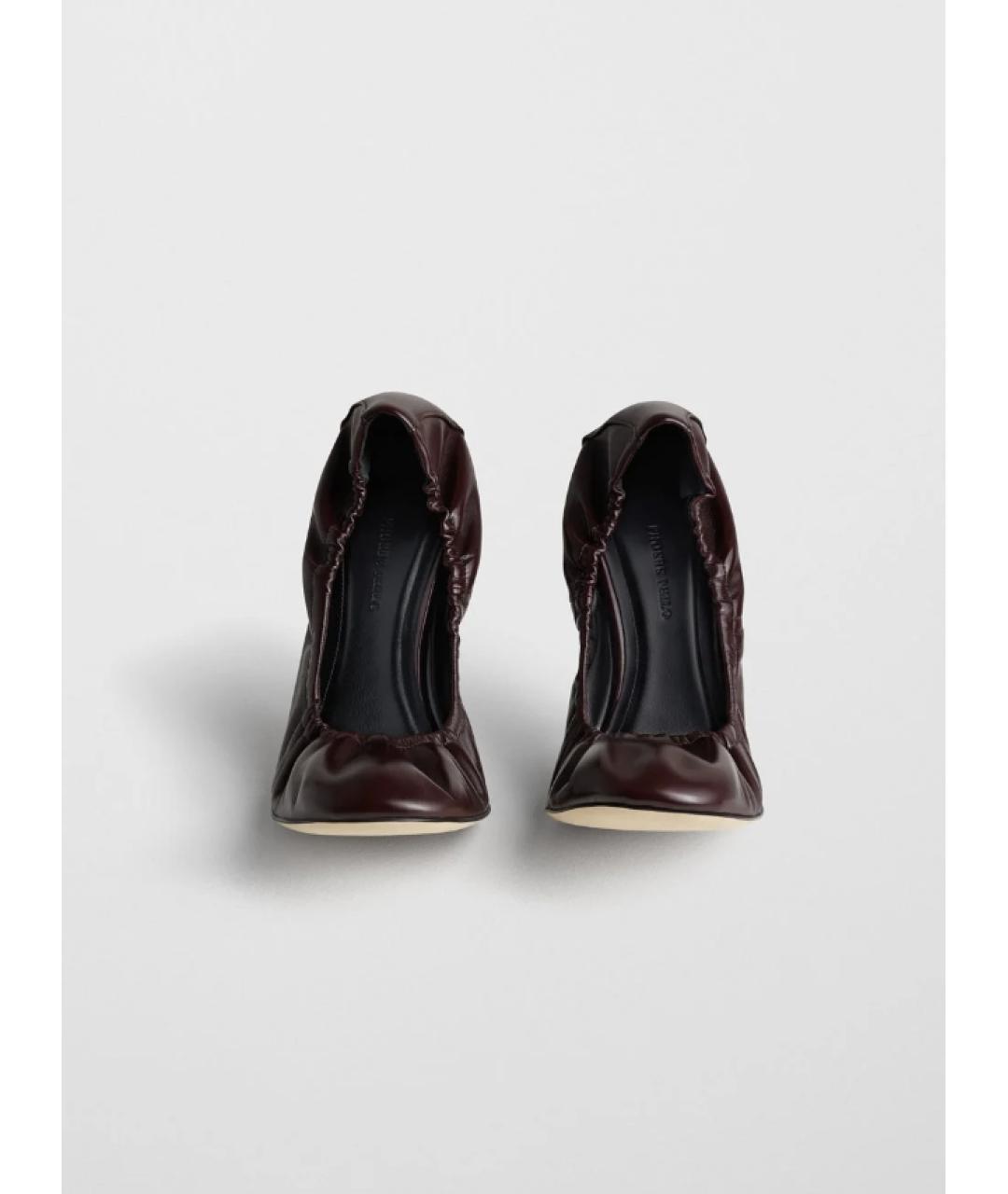 PHOEBE PHILO Бордовые кожаные туфли, фото 2