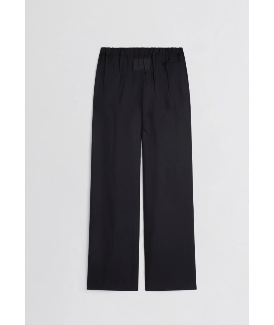 PHOEBE PHILO Черные шелковые прямые брюки, фото 2