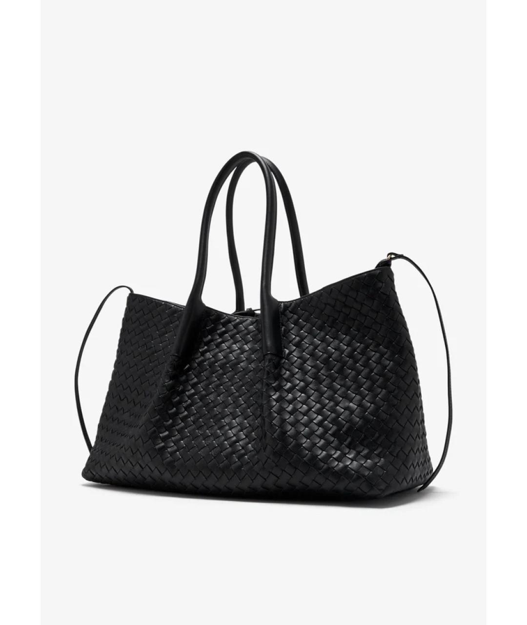 BOTTEGA VENETA Черная кожаная сумка тоут, фото 4