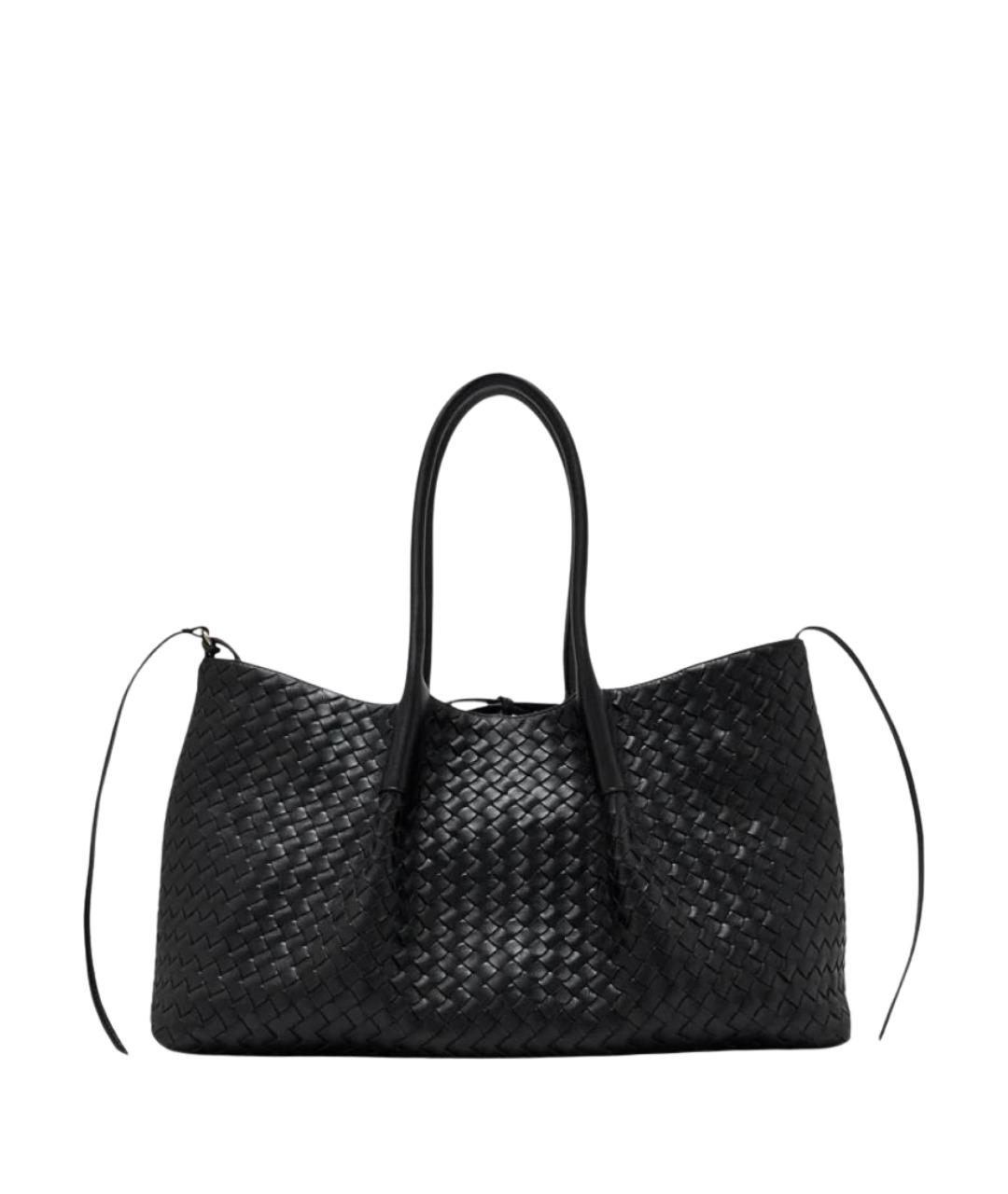 BOTTEGA VENETA Черная кожаная сумка тоут, фото 1