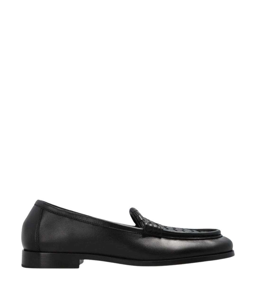 BOTTEGA VENETA Черные кожаные лоферы, фото 1