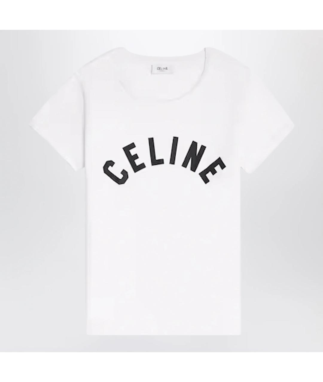 CELINE Белая хлопковая футболка, фото 3