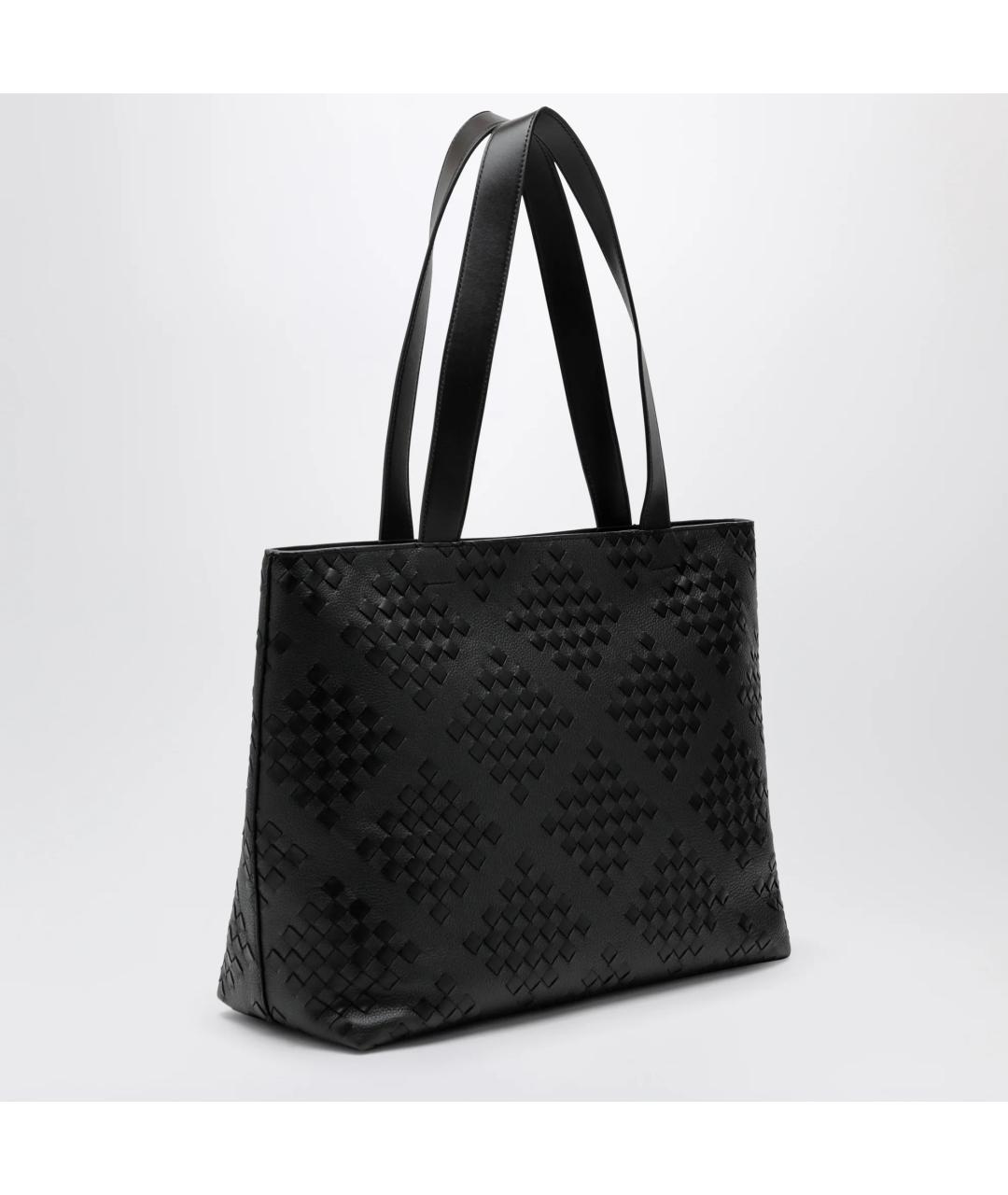 BOTTEGA VENETA Черная кожаная сумка тоут, фото 2