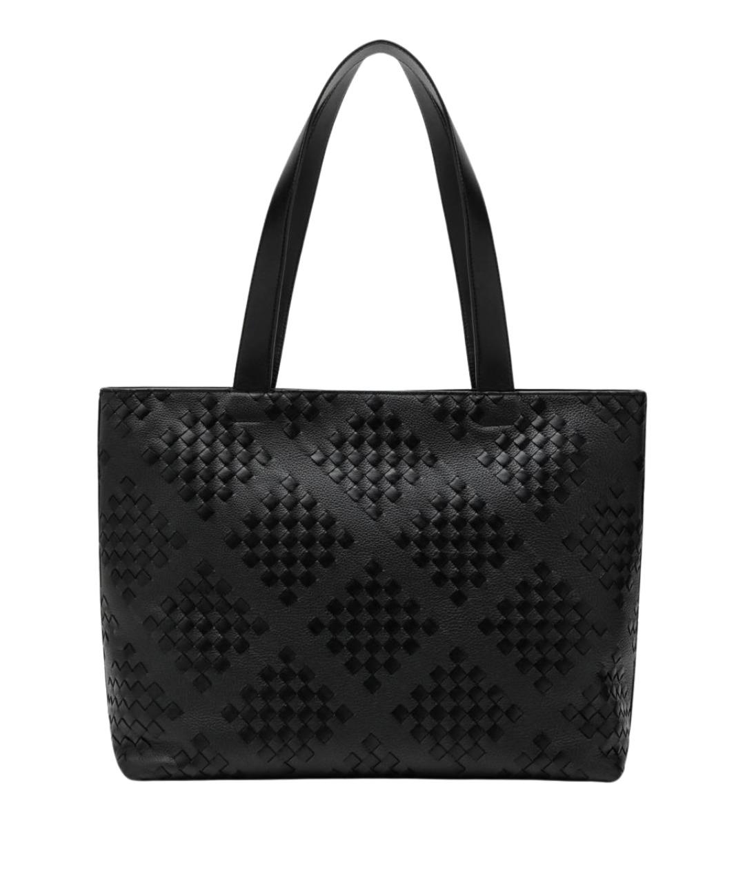 BOTTEGA VENETA Черная кожаная сумка тоут, фото 1