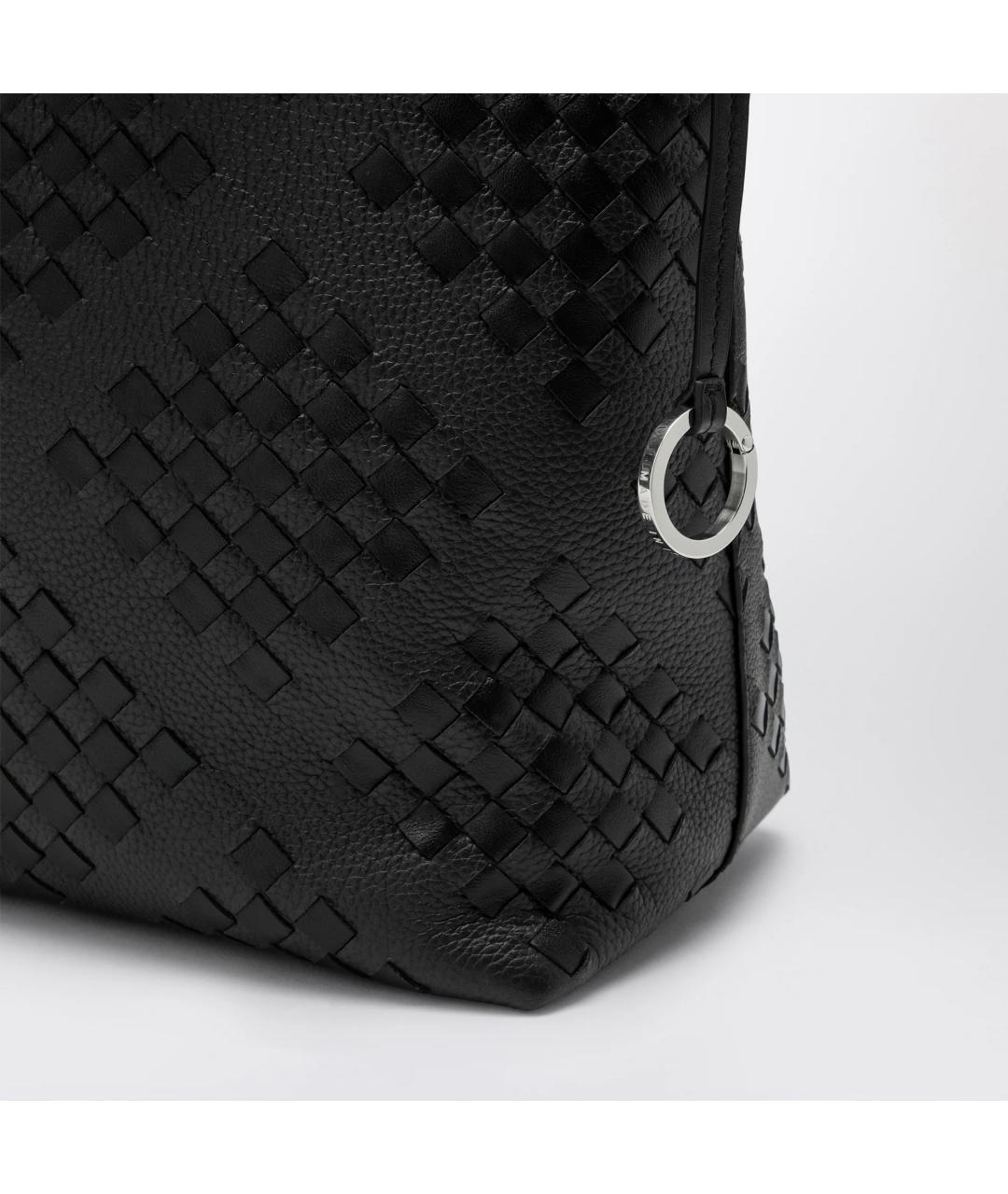 BOTTEGA VENETA Черная кожаная сумка тоут, фото 5