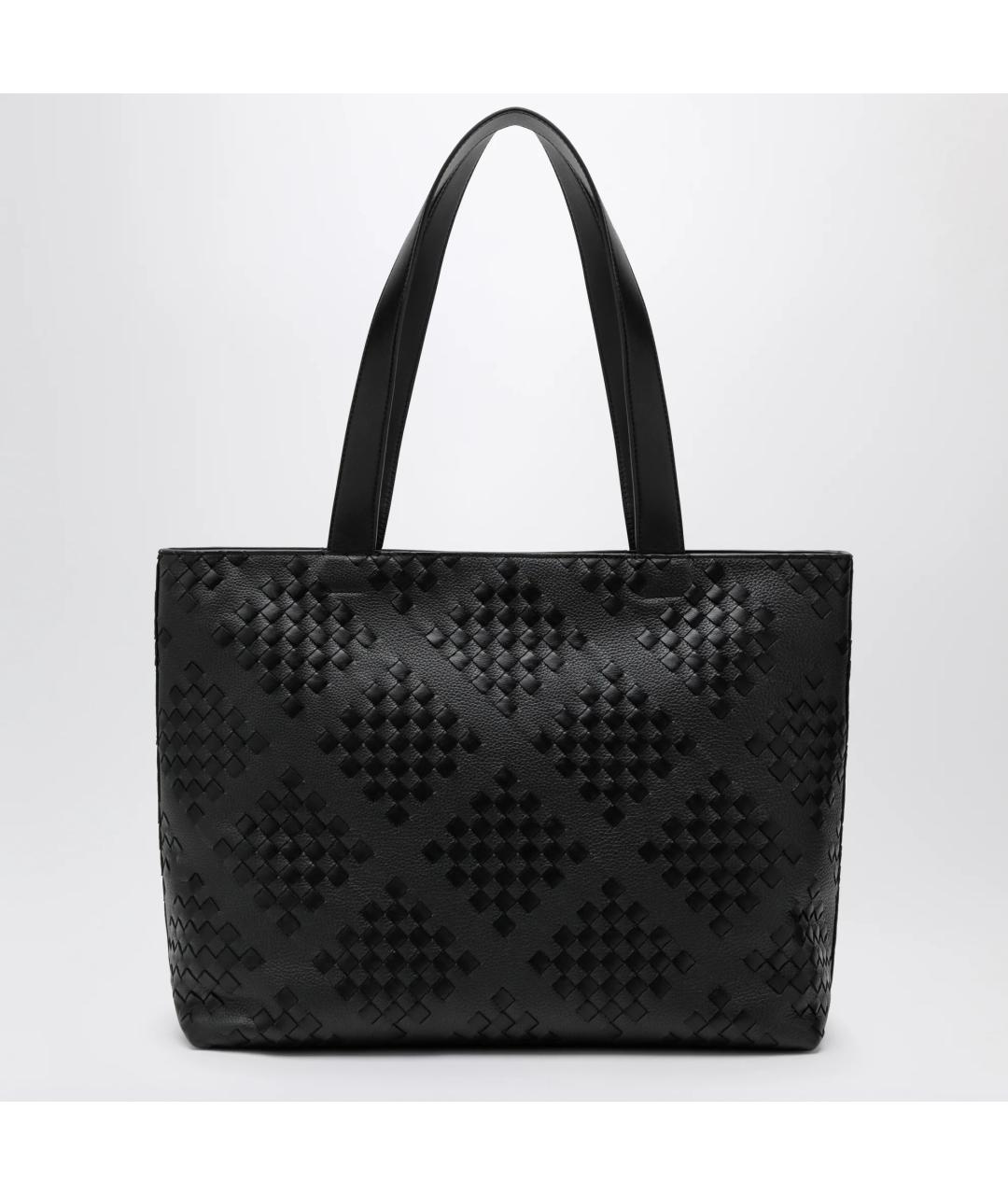 BOTTEGA VENETA Черная кожаная сумка тоут, фото 6
