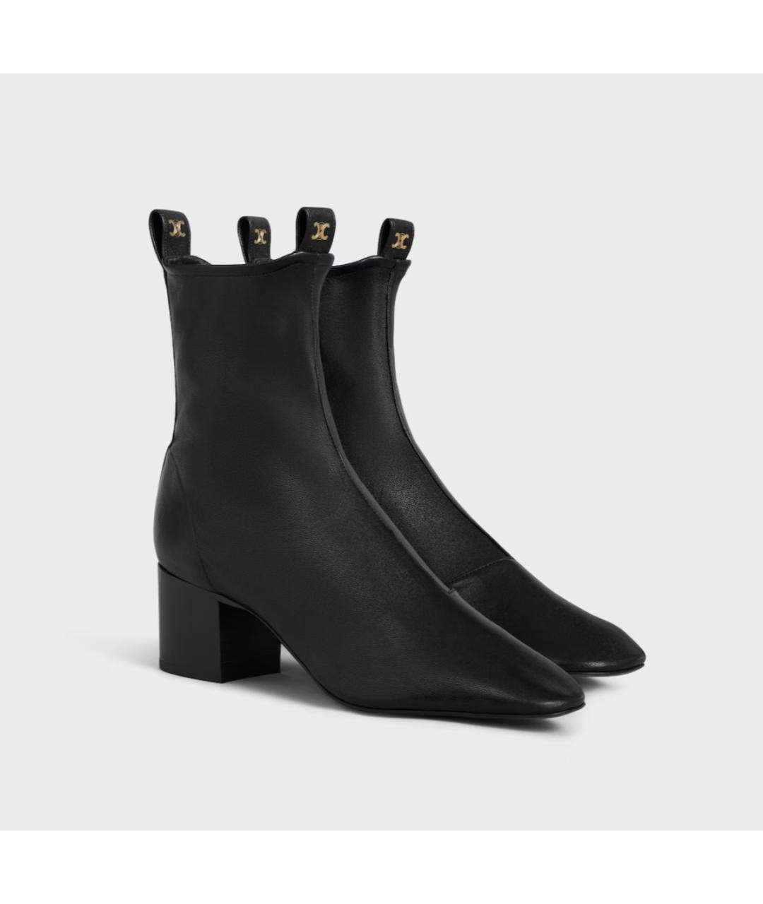 CELINE Черные кожаные ботильоны, фото 2